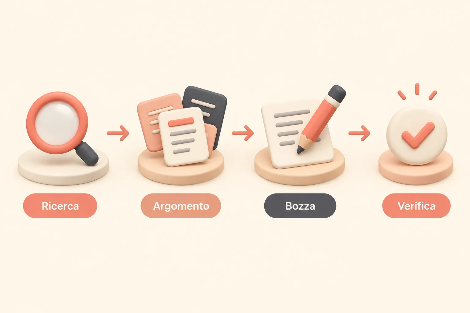 Schema del flusso dalla ricerca delle domande alla verifica e pubblicazione di un contenuto SEO