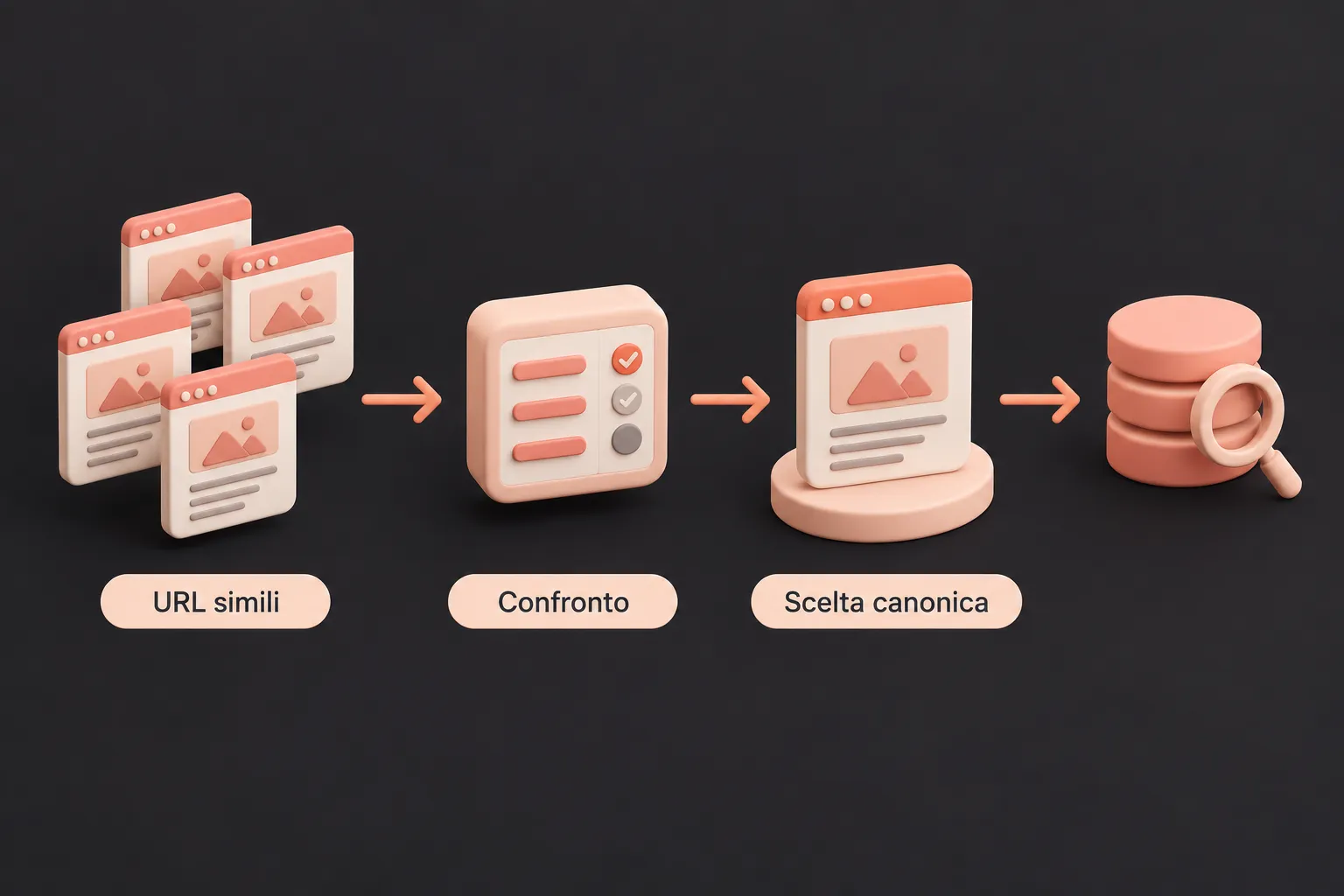 Schema del percorso per identificare e gestire pagine simili