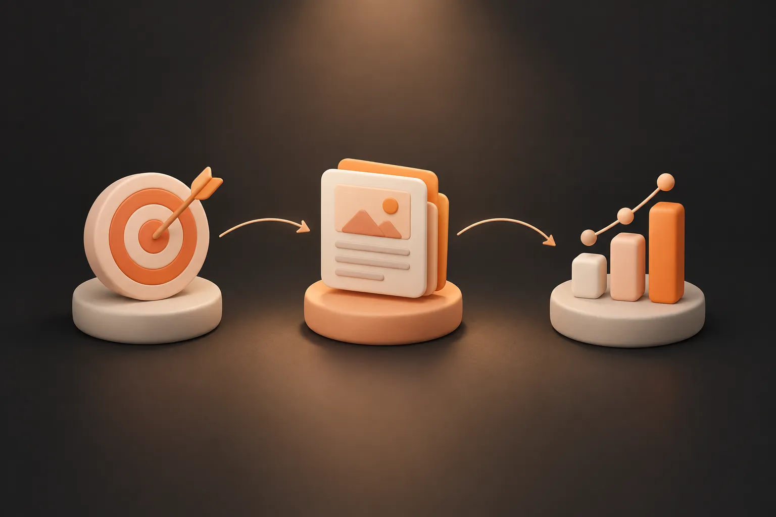 Schema di una strategia SEO che collega obiettivi, contenuti e misurazione